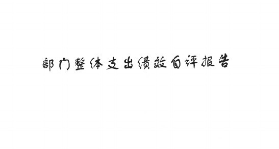 部门整体支出绩效自评报告